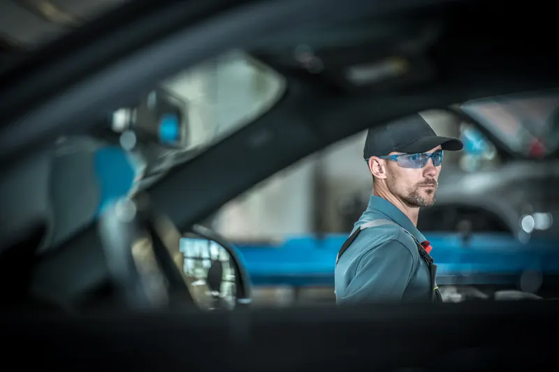 Automotive mechanic at work