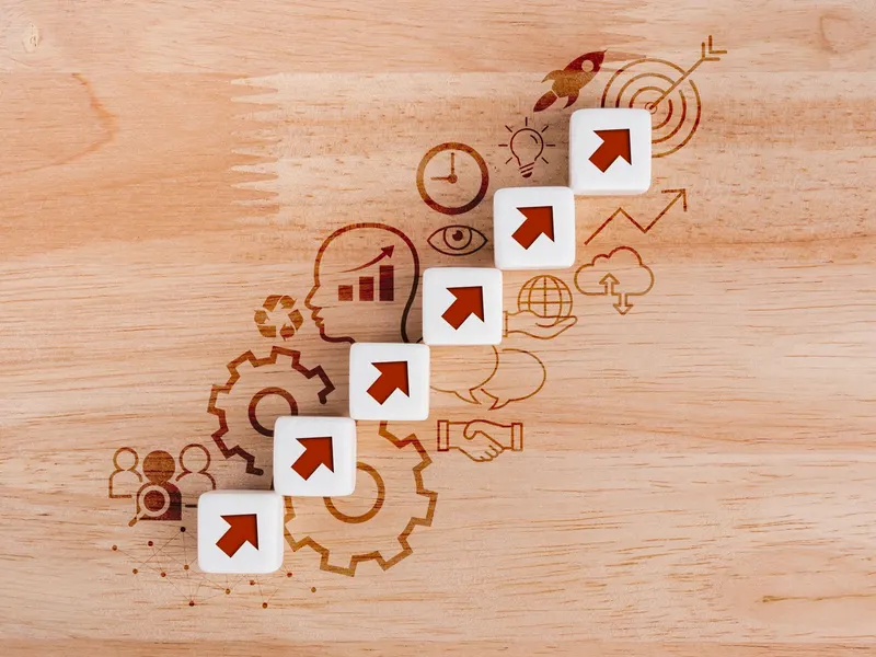 Business growth and success process concept