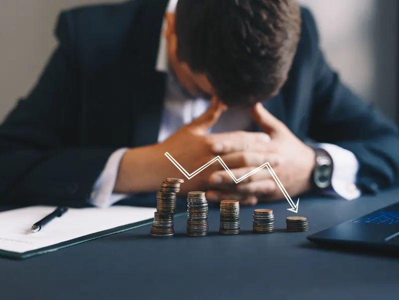 Frustrated businessman facing the limits of ERP-only processes
