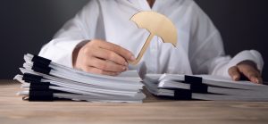 The woman protects the documents